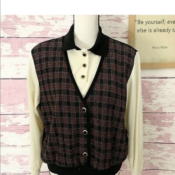 Grandmacore Alfred Dunner faux vest vintage sweater - Picture 5 of 6